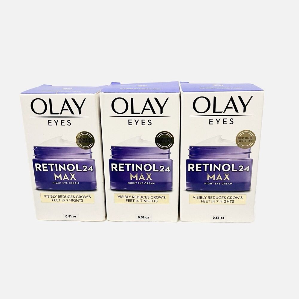 Lot Of 3 Olay Eyes Retinol 24 Max Night Eye Cream .51 Oz NIB